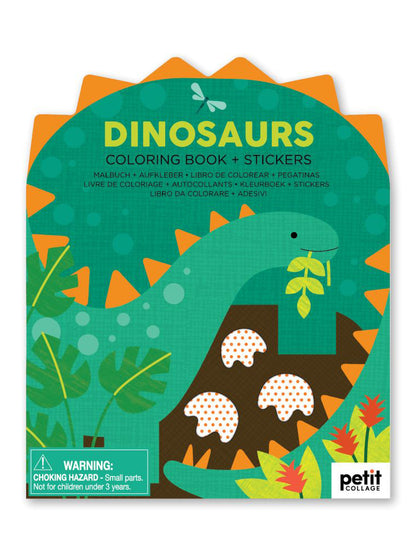 Dinosaurs Coloring Book + Stickers
