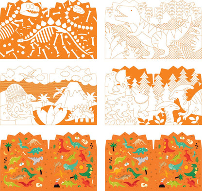 Dinosaurs Coloring Book + Stickers