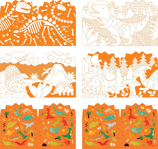 Dinosaurs Coloring Book + Stickers