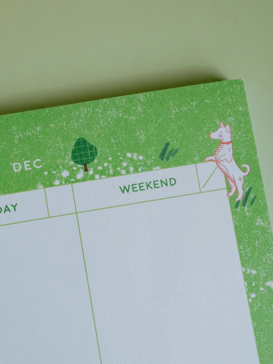 dog days weekly planner