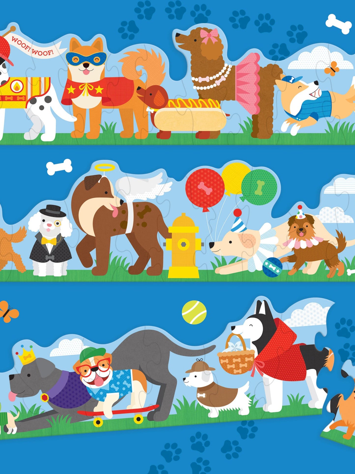 Dog Parade Shaped Floor Puzzle