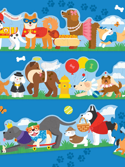 Dog Parade Shaped Floor Puzzle