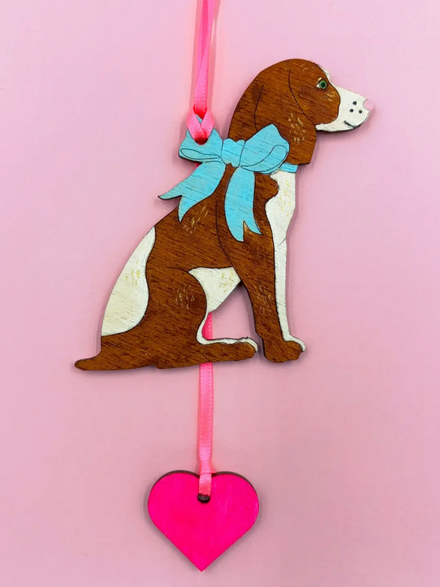 dog wooden ornament
