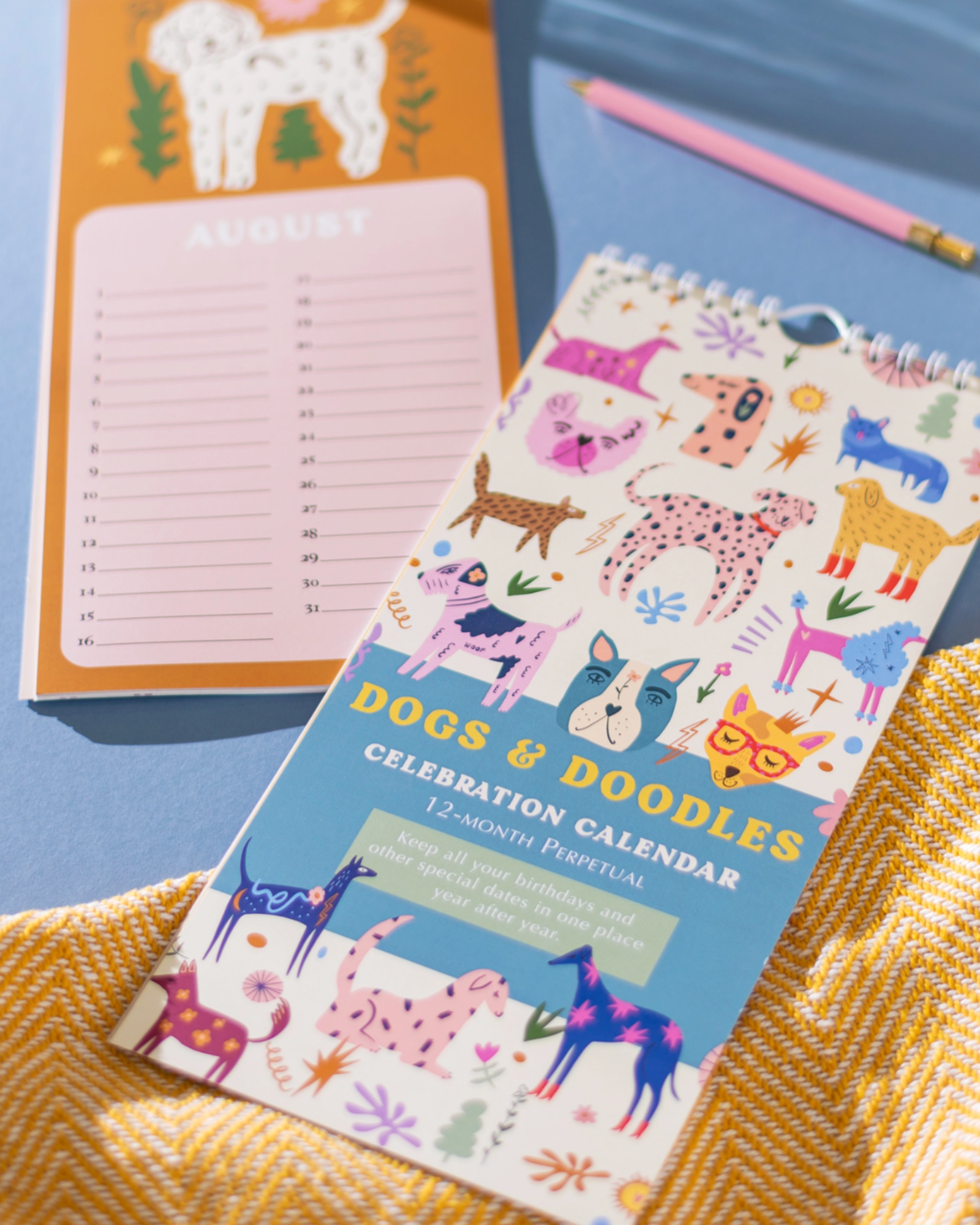 dogs + doodles undated birthday calendar