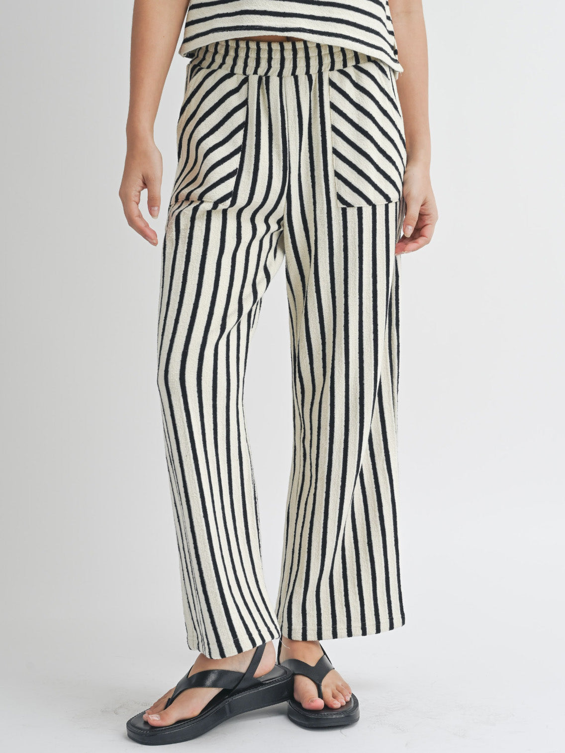 ebony stripes terrycloth pants