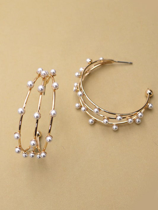 Ella Pearl Hoop Earrings