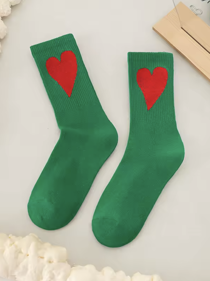 emerald heart socks