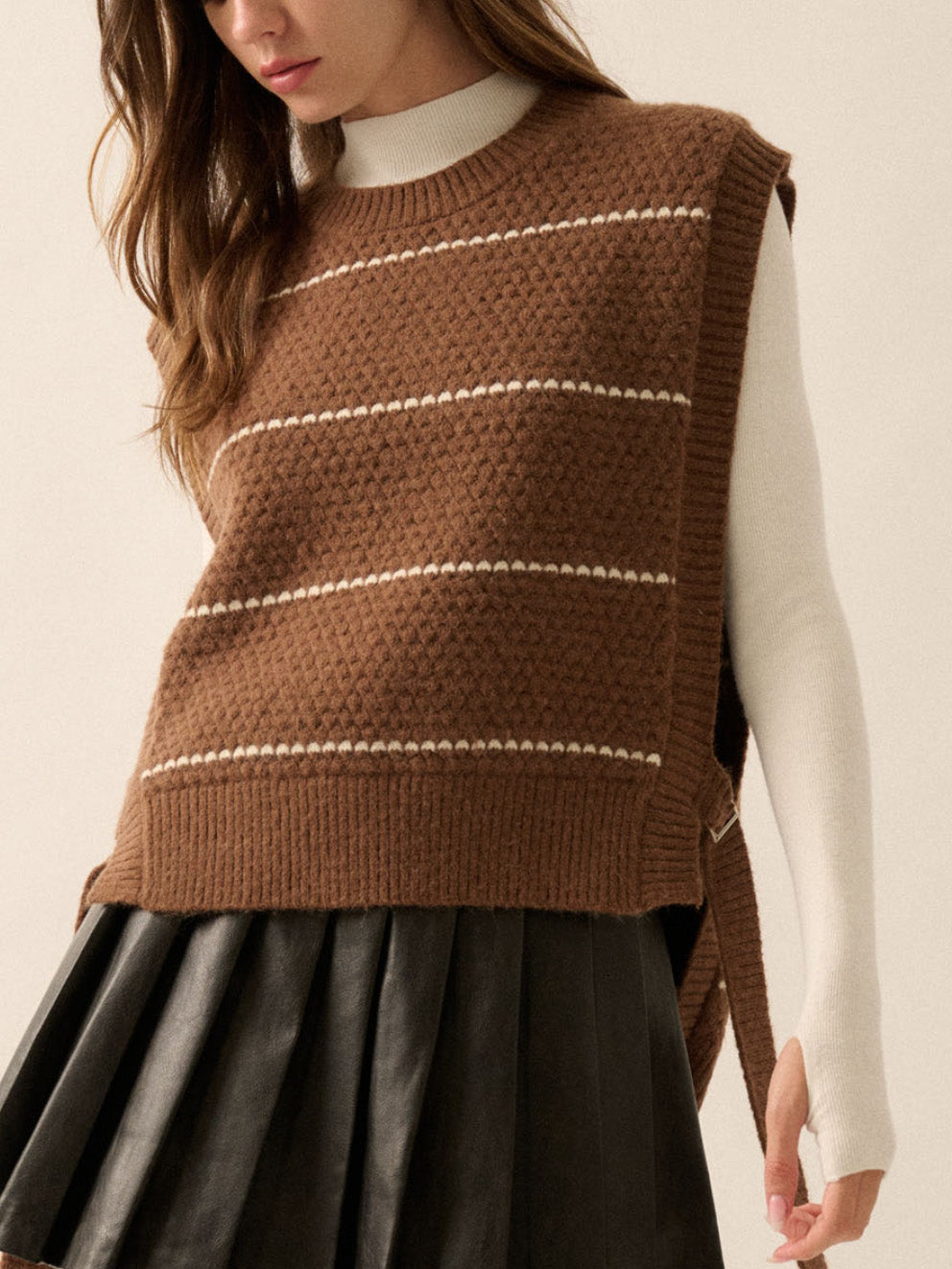 espresso knit sweater vest