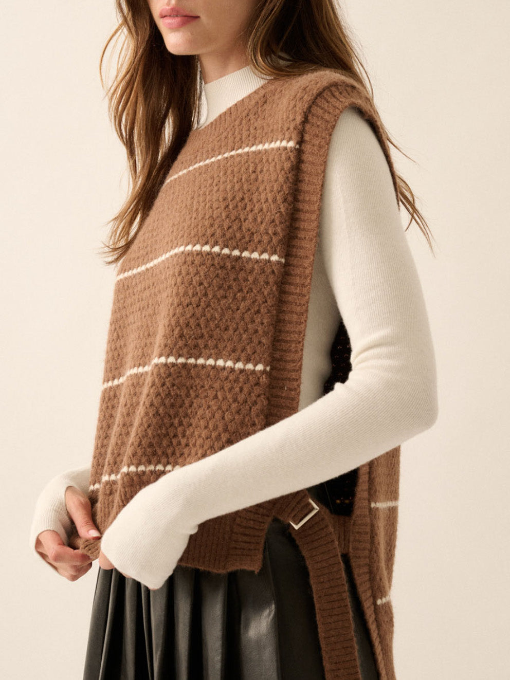 espresso knit sweater vest