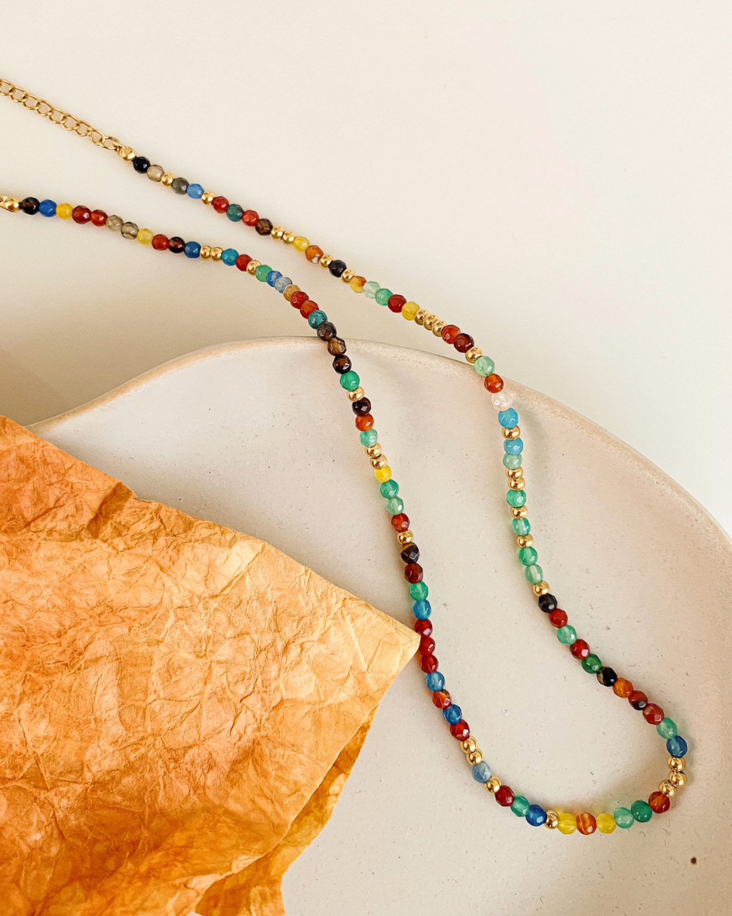 estelle 18k gold-plated beaded necklace