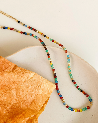 estelle 18k gold-plated beaded necklace