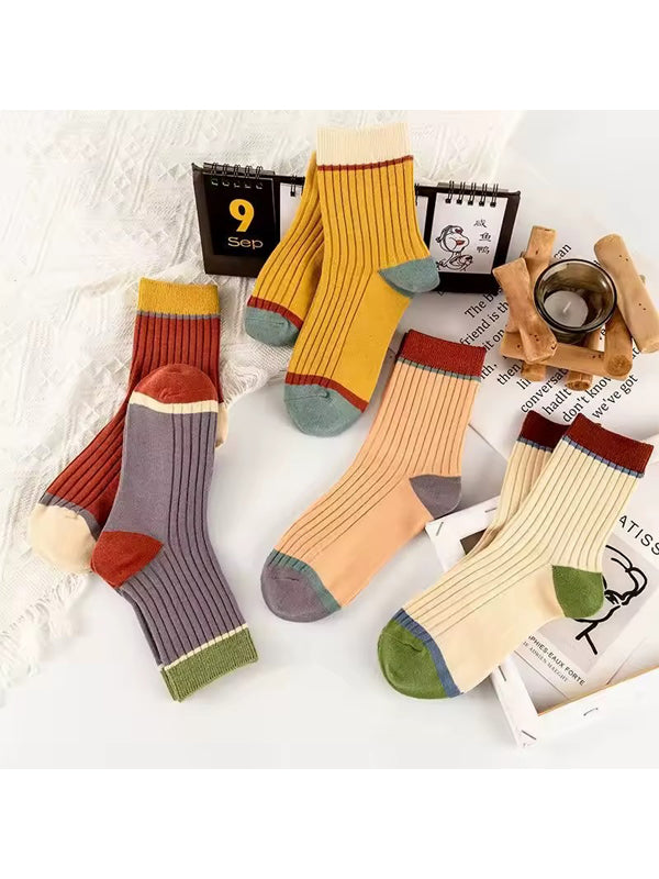 Fall Color Block Socks