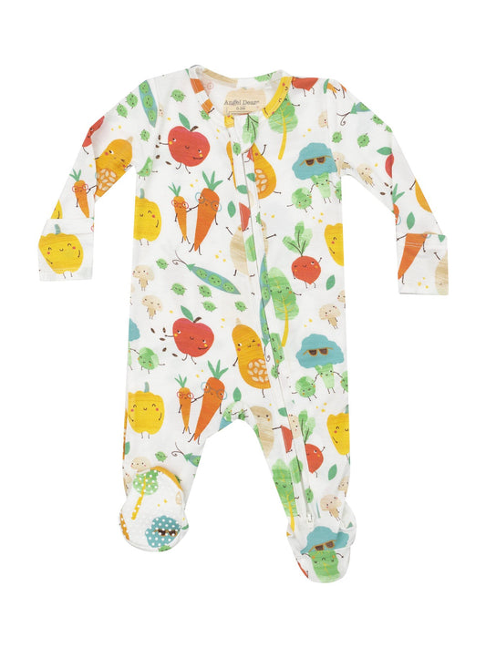 Fall Veggies Zipper Footie