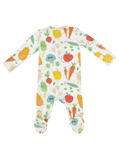 Fall Veggies Zipper Footie