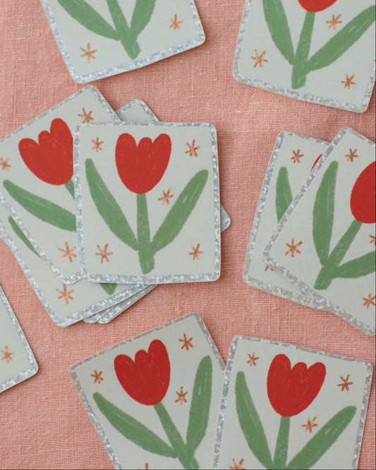 Tulip Holographic Sticker