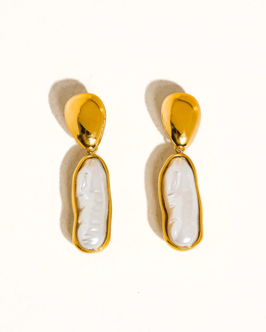 felice 18k gold-plated drop earrings