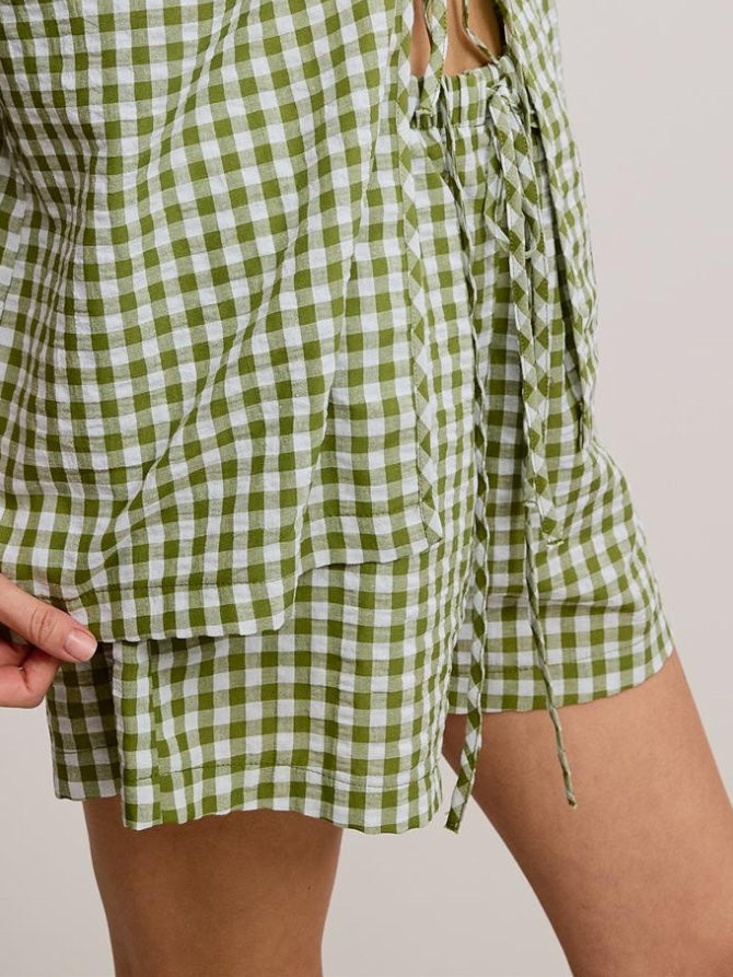 fern gingham shorts