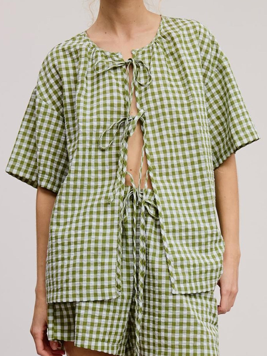 fern gingham top