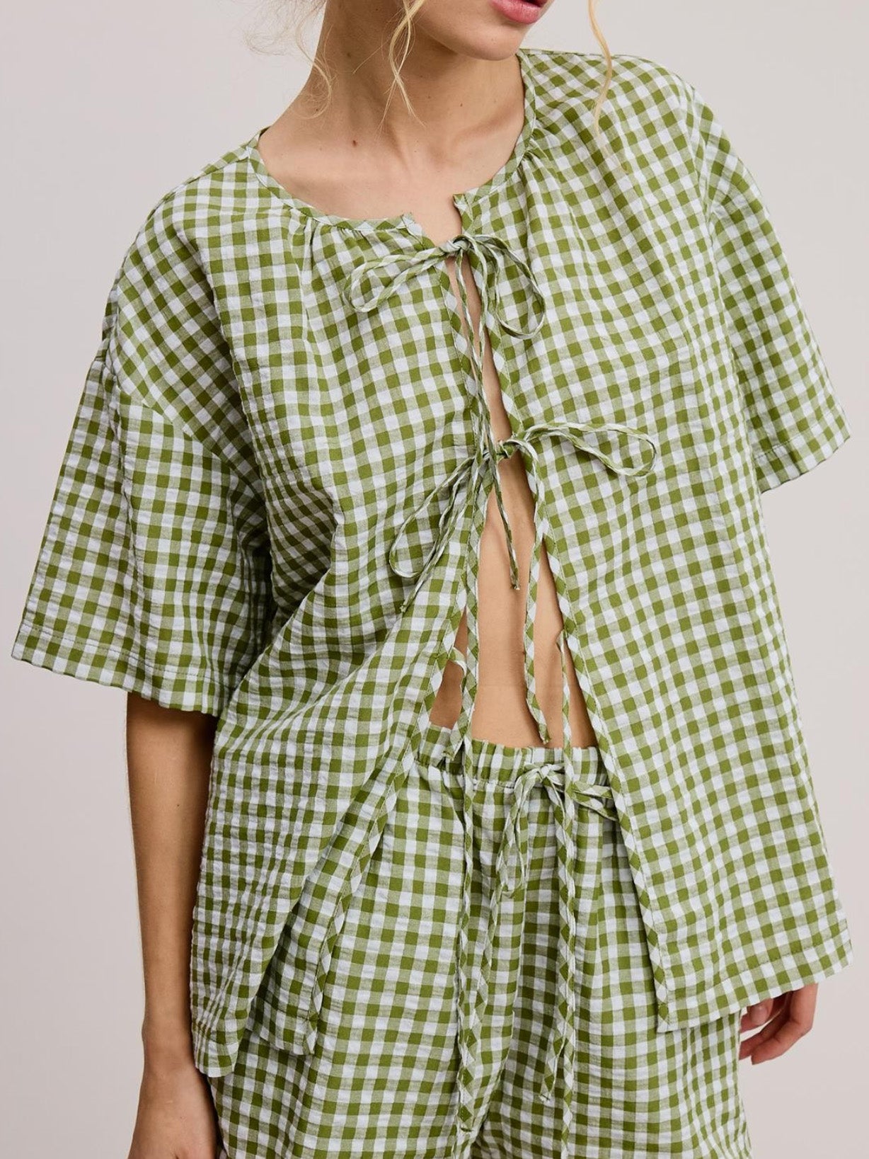 fern gingham top