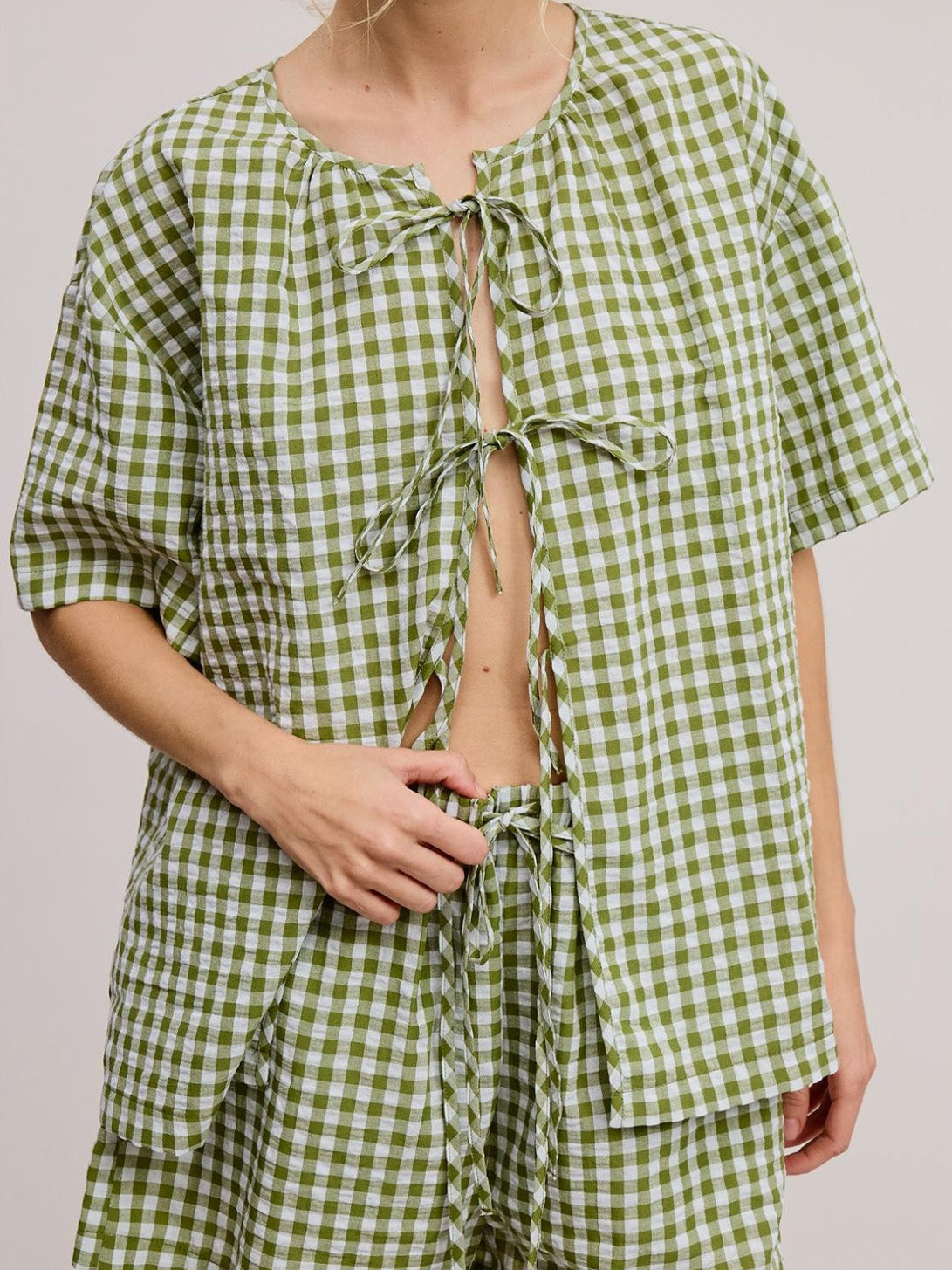 fern gingham top