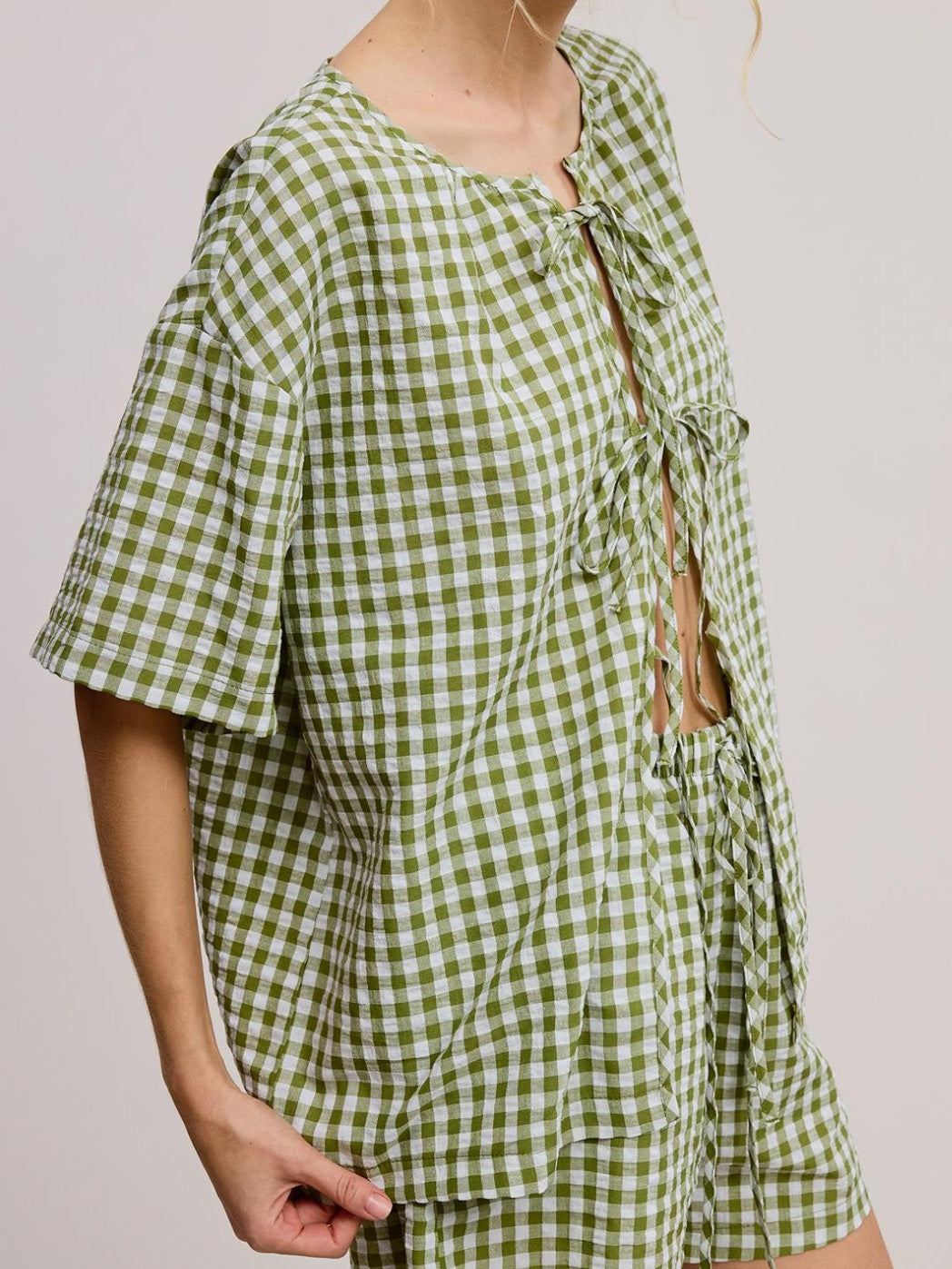 fern gingham top