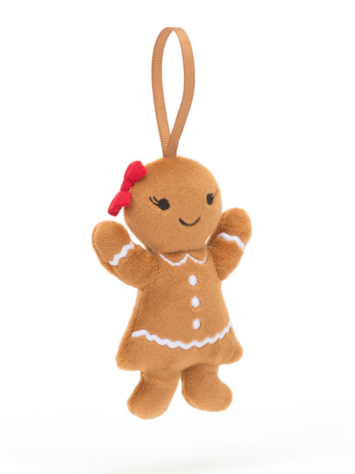 festive folly gingerbread ruby ornament