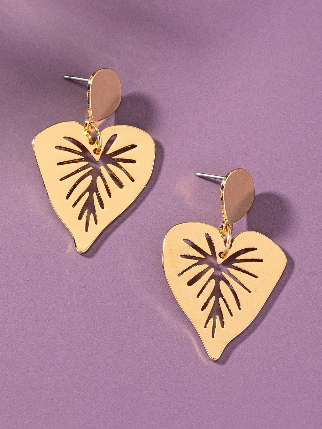 filigree leaf drop earrings