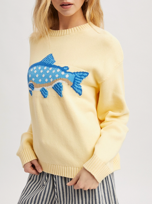 fish crewneck sweater