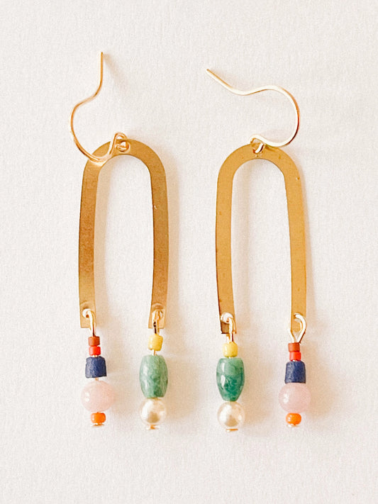 flora arch dangly earrings