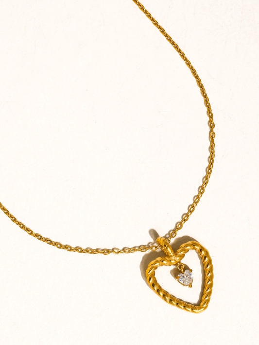freya 18k gold-plated heart necklace