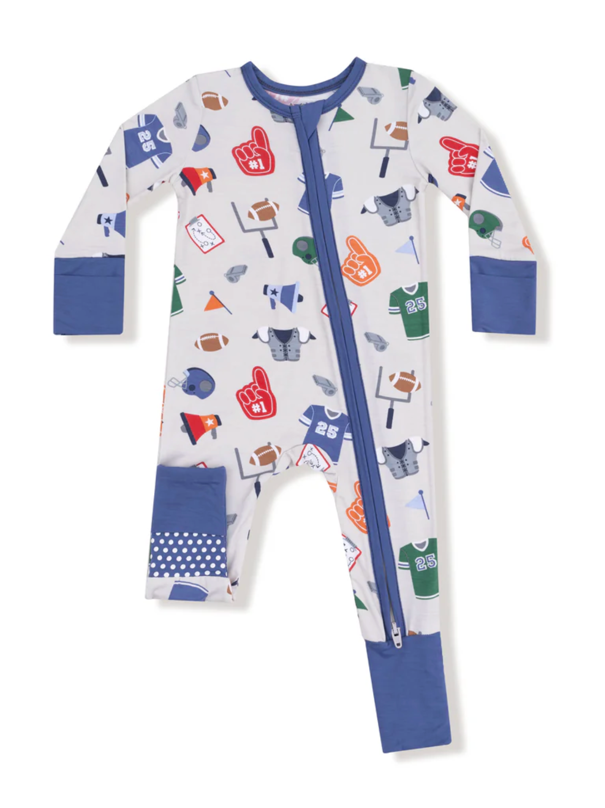 game day zipper romper