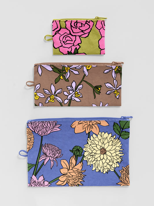 garden flowers flat pouch set