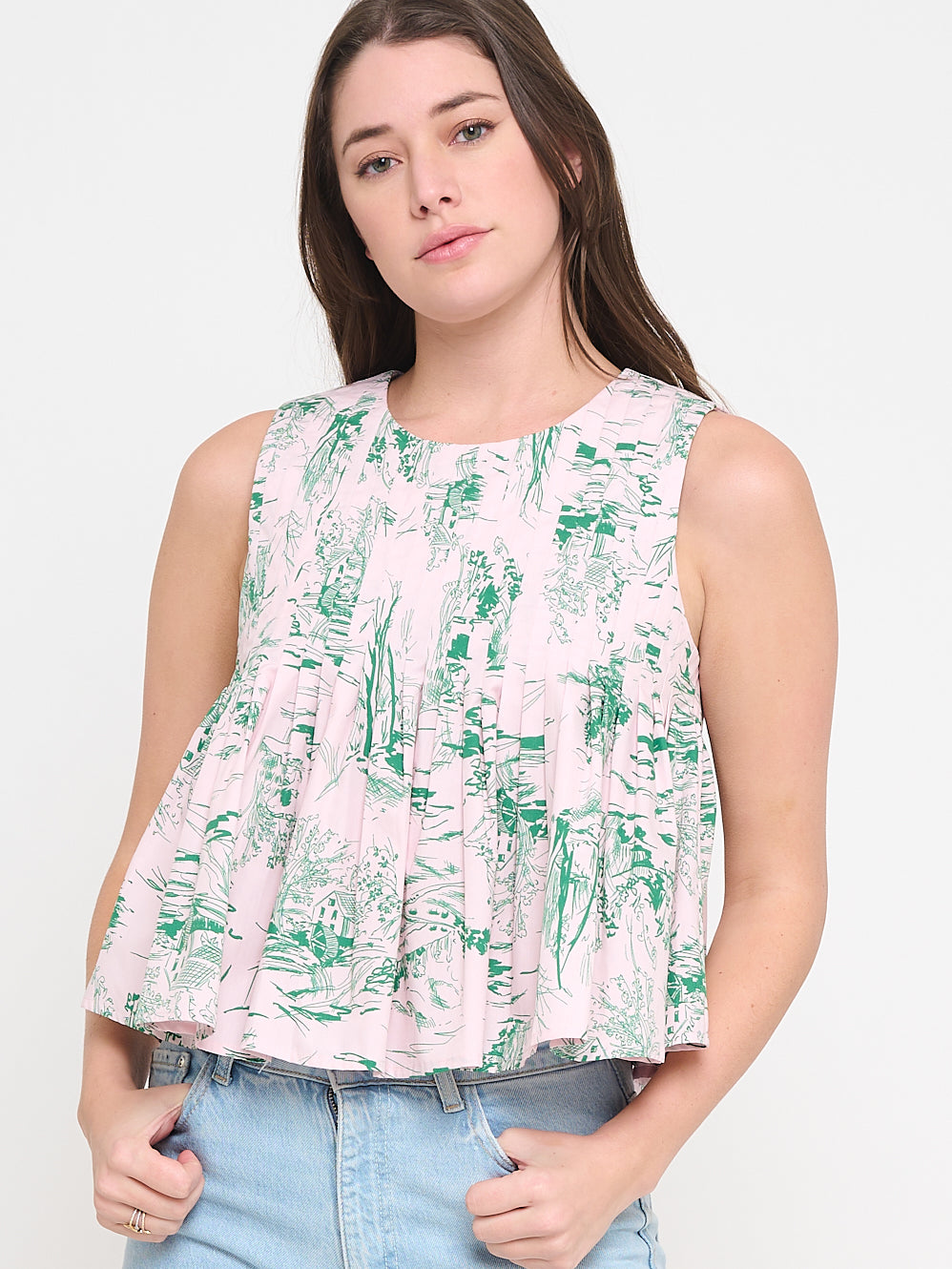 Garden Reverie Pleated Top