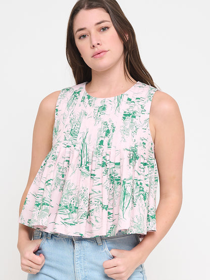 Garden Reverie Pleated Top