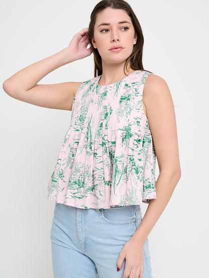 Garden Reverie Pleated Top