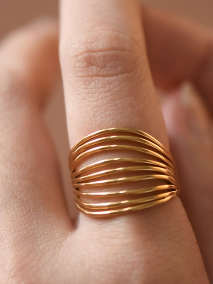 gemma 18k gold plated adjustable ring