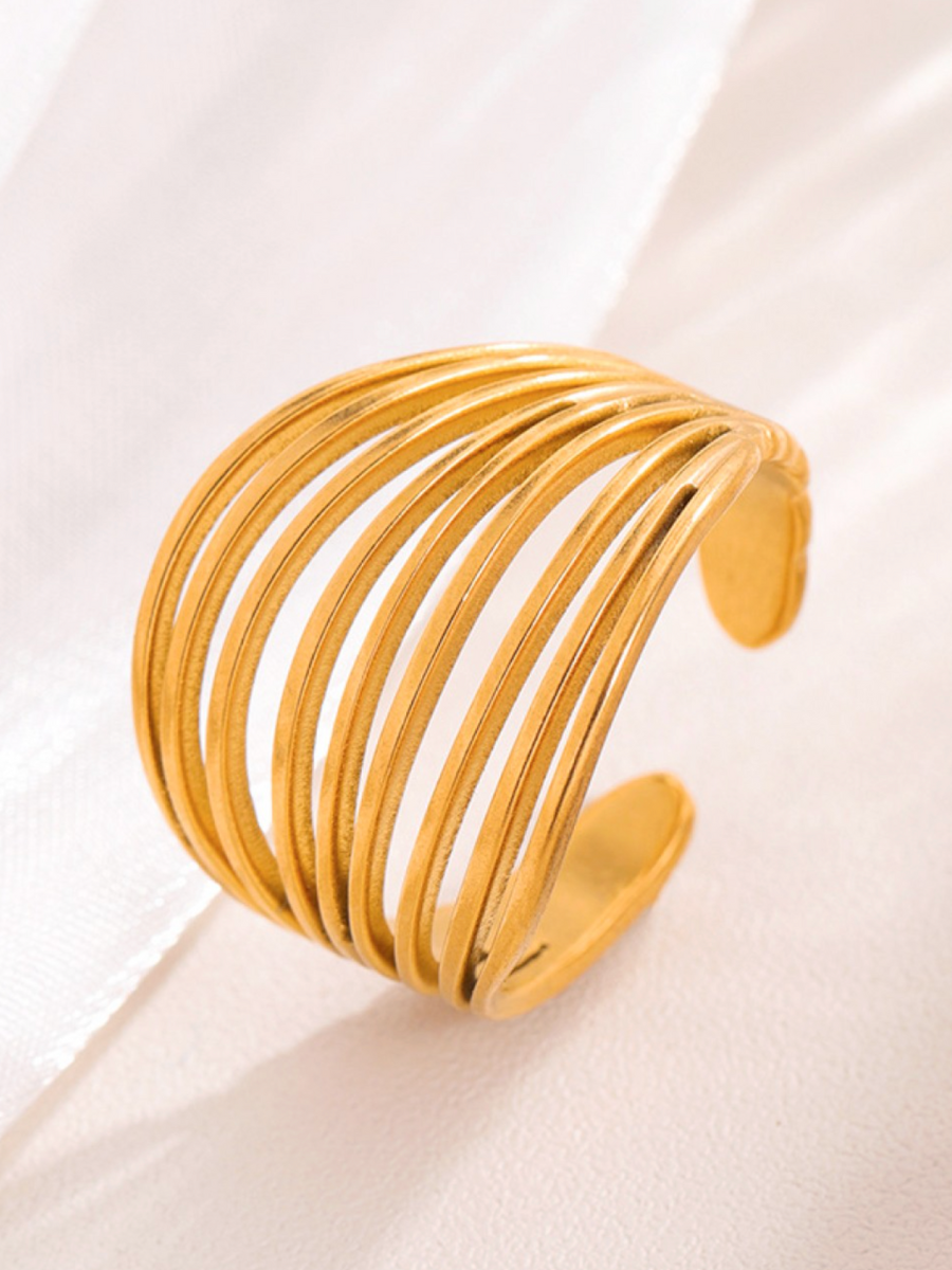 gemma 18k gold plated adjustable ring