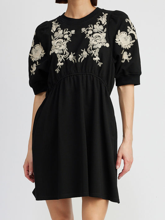 gemma embroidered mini dress