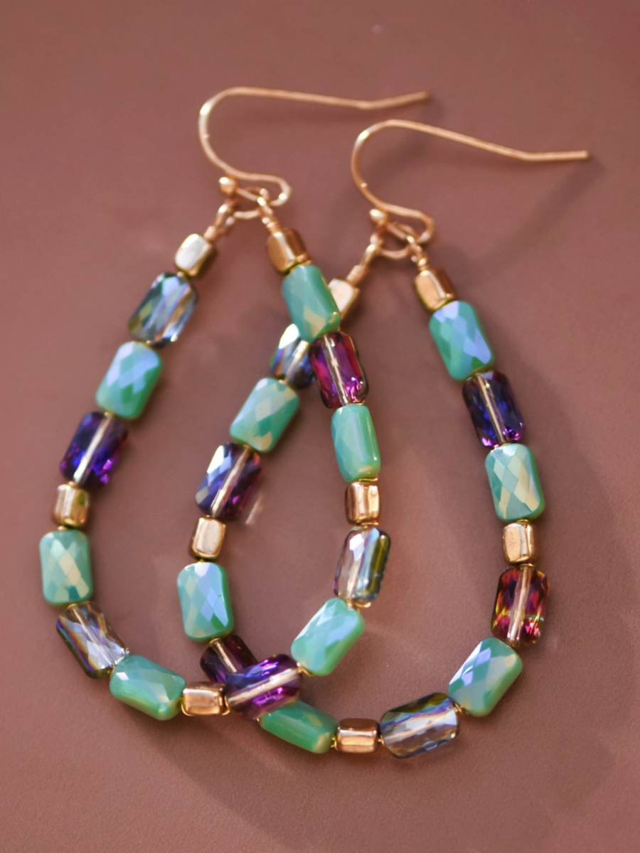 geneva teardrop beaded earrings