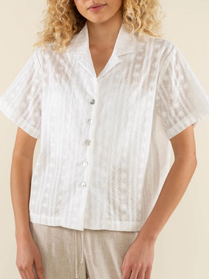 gia embroidered button down