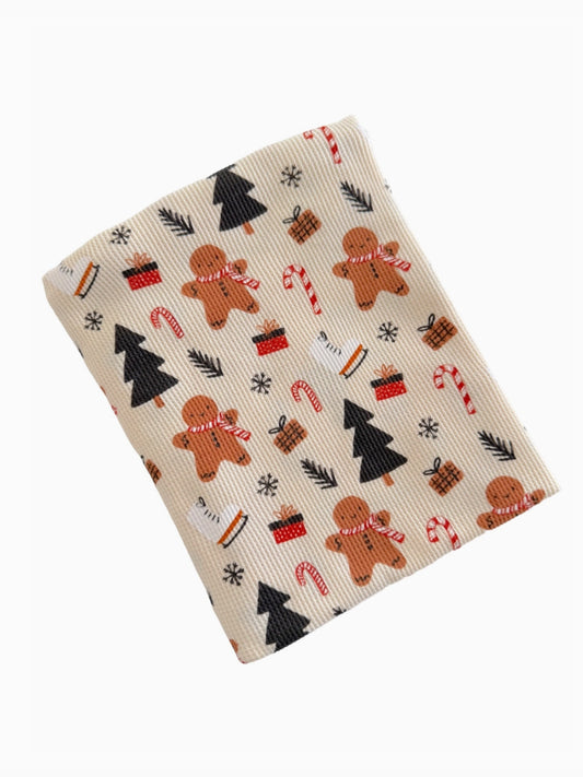 gingerbread wonderland snow waffle swaddle