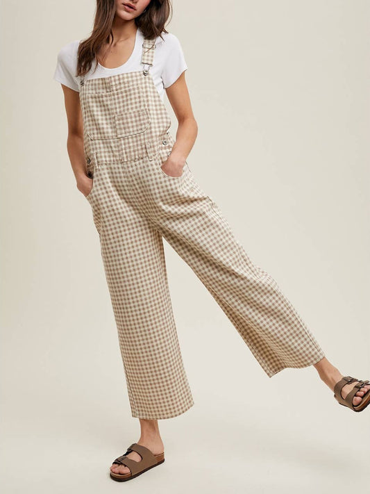 Gingham Denim Overalls