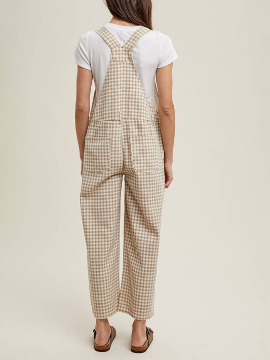 Gingham Denim Overalls
