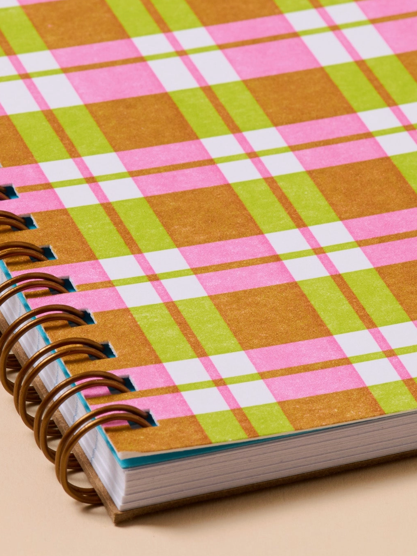 gingham picnic letterpress spiral notebook