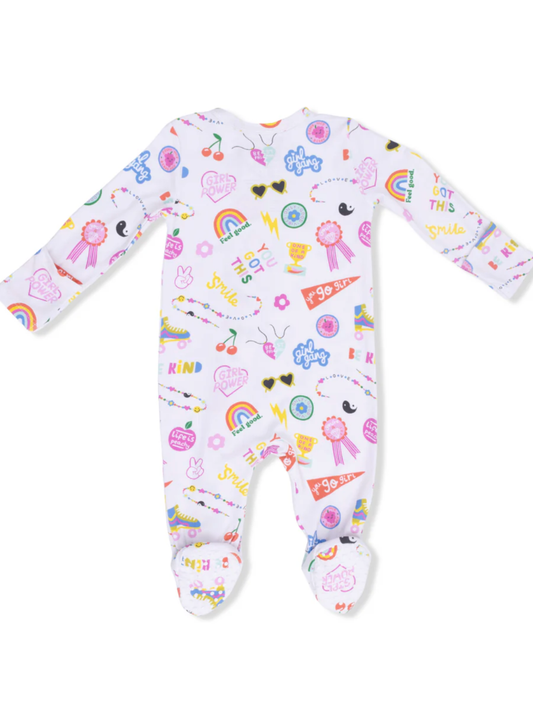 Girl Power Zipper Footie