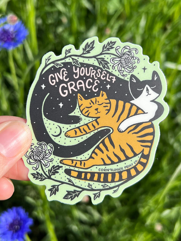 Give Yourself Grace Chrysanthemum Sticker
