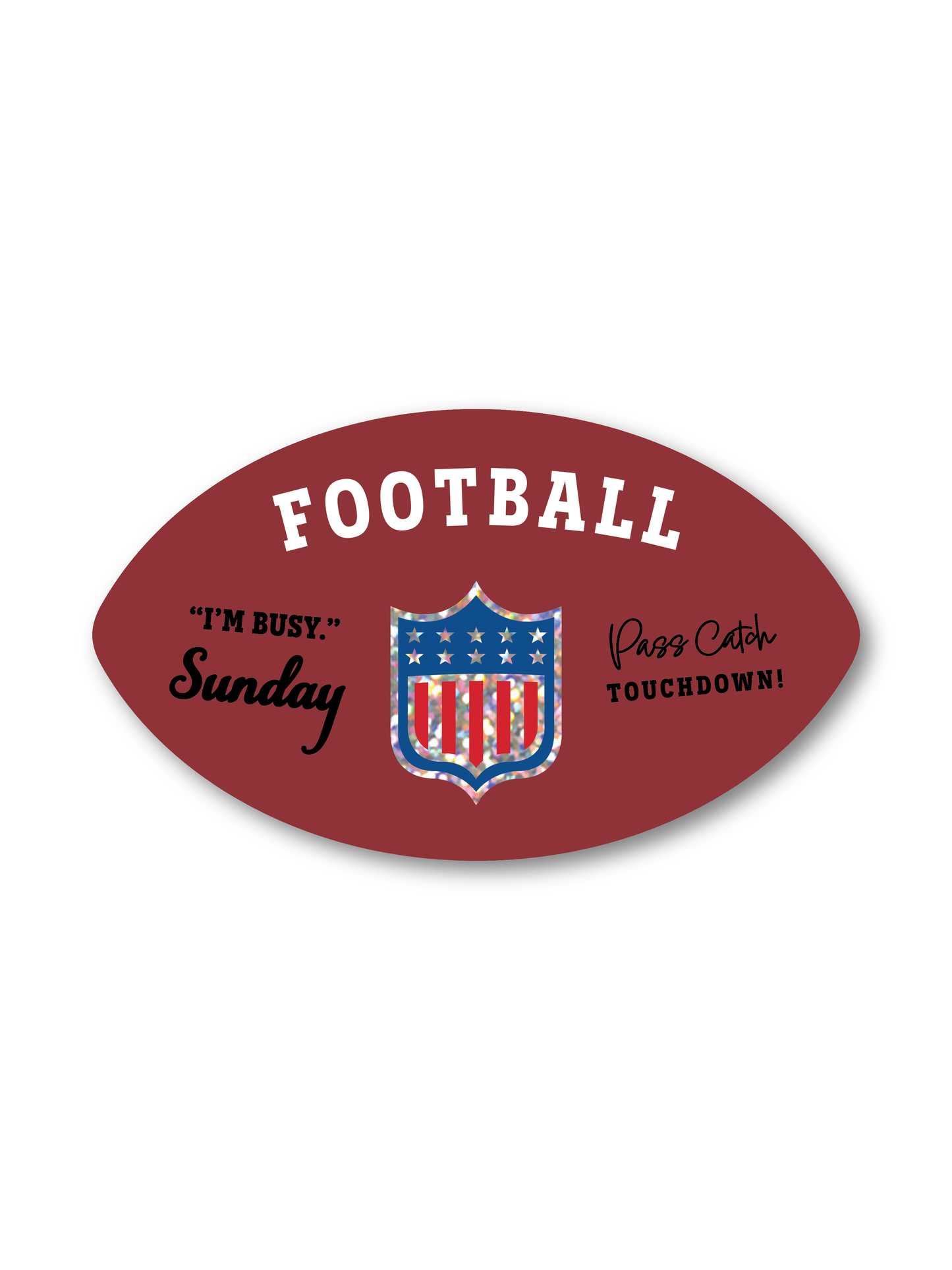 Glitter Football Sticker