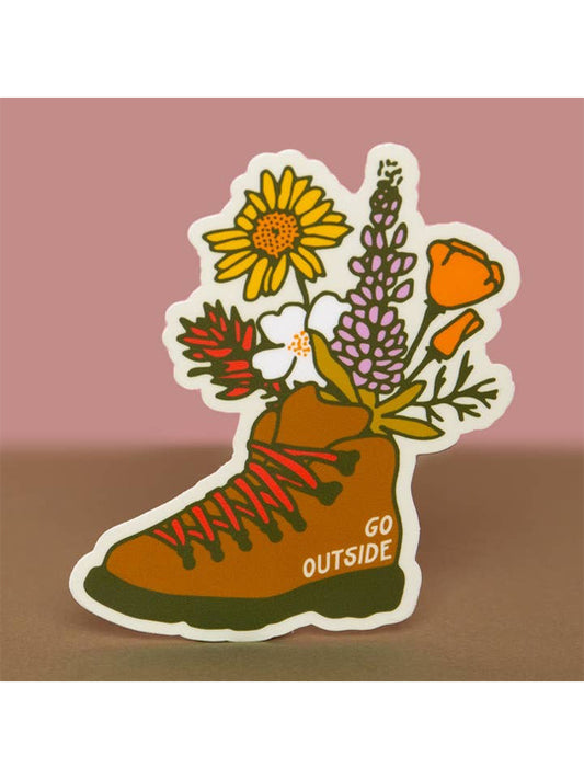 Go Outside Hiking Sticker