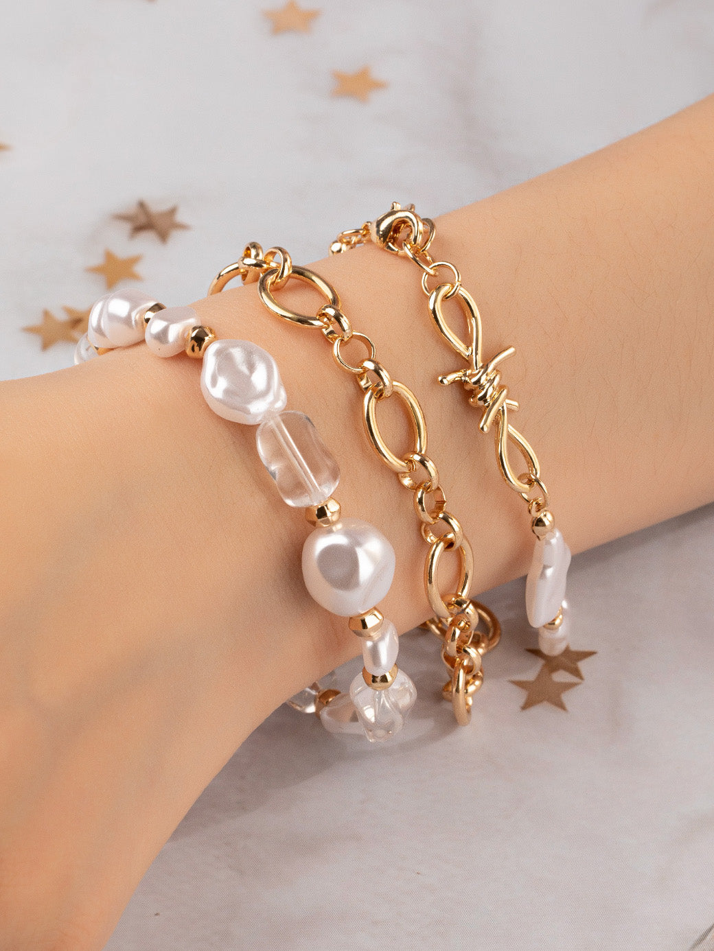 gold aphrodite bracelet set