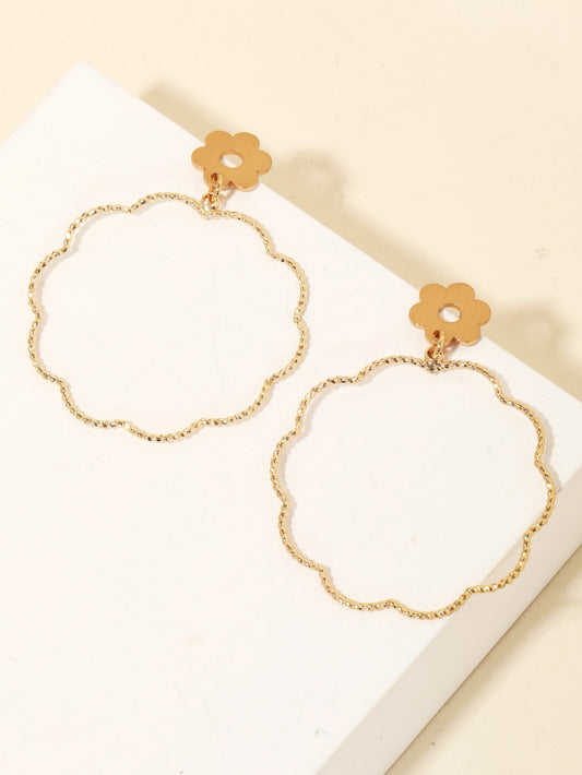 gold bella flower earrings